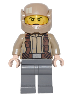 LEGO Minifigure -- Resistance Trooper - Dark Tan Jacket, Frown, Cheek Lines (75140)-Star Wars / Star Wars Episode 7 -- SW0720 -- Creative Brick Builders
